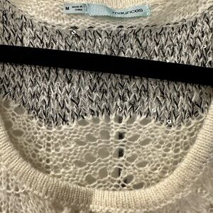 Maurices Cream Crew Neck Sweater with Intricate Knit Pattern